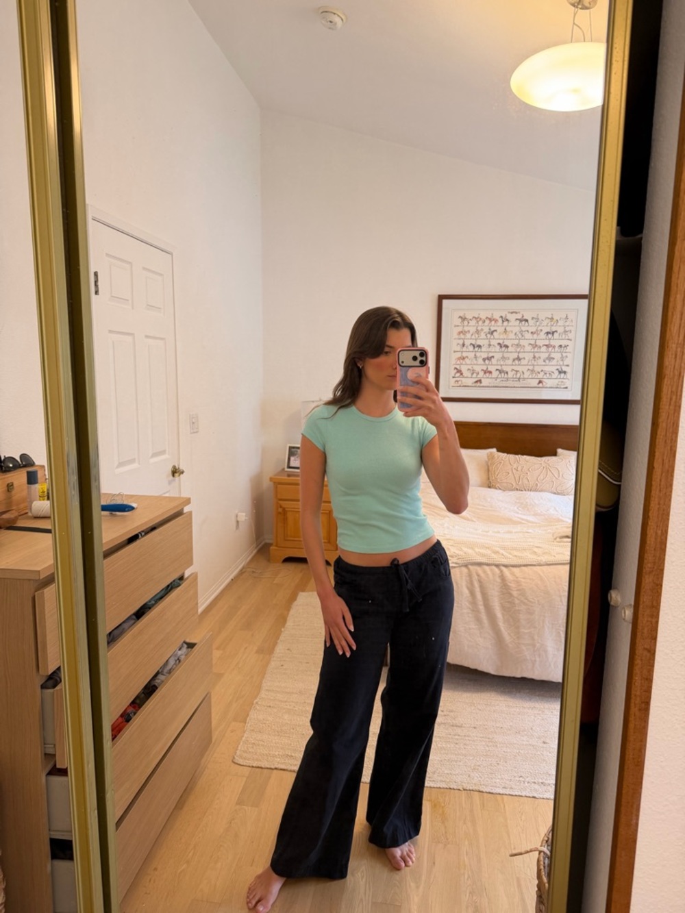 Anthropologie Aqua Short-Sleeve Crop Tee